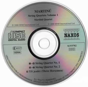 CD Bohuslav Martinů: String Quartets Nos. 1 And 2 • Tři Jezdci