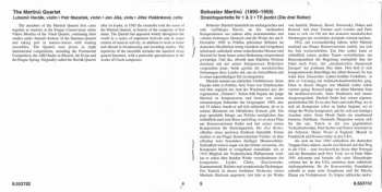 CD Bohuslav Martinů: String Quartets Nos. 1 And 2 • Tři Jezdci