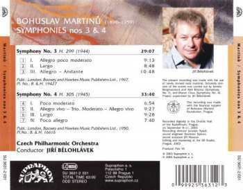 CD Bohuslav Martinů: Symphonies Nos 3 And 4