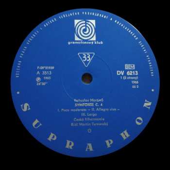 LP Bohuslav Martinů: Symfonie Č. 4 • Tre Ricercari