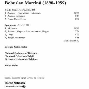 CD Bohuslav Martinů: Violin Concerto No. 2 & Symphony No. 1