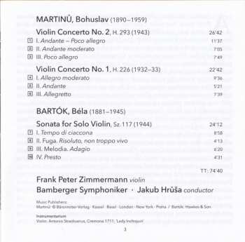 SACD Bohuslav Martinů: Violin Concertos 1 & 2 / Sonata For Solo Violin