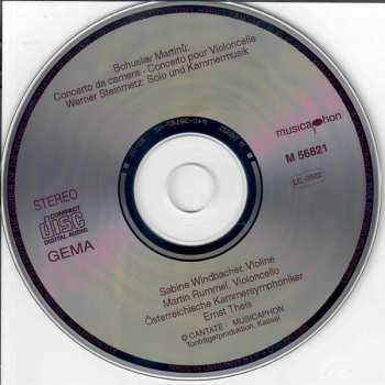 CD Bohuslav Martinů: Concerto Da Camera / Concertino Pour Violoncelle / Solo Und Kammermusik