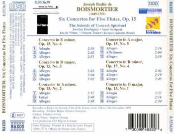 CD Joseph Bodin De Boismortier: Six Concertos For Five Flutes Op. 15