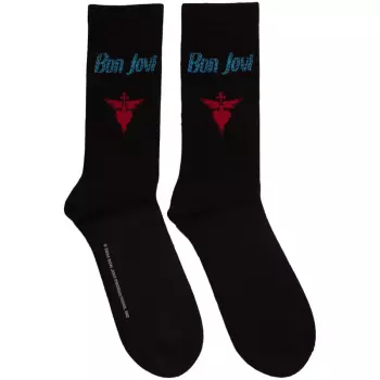 Terry Socks Dagger Heart Blue Logo Bon Jovi