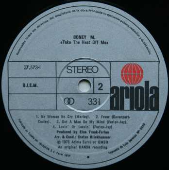 LP Boney M.: Take The Heat Off Me