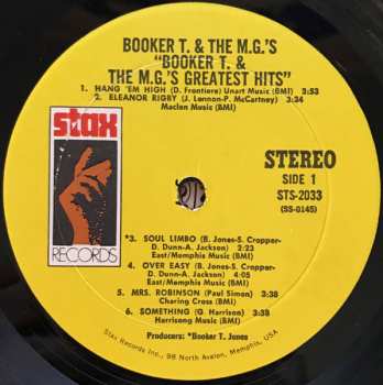 LP Booker T & The MG's: Booker T. & The M.G.'s Greatest Hits