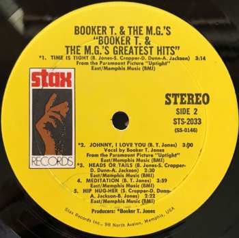 LP Booker T & The MG's: Booker T. & The M.G.'s Greatest Hits