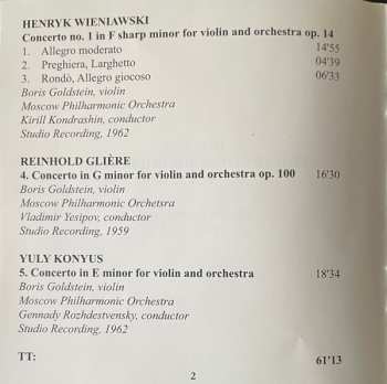 CD Henryk Wieniawski: The Art Of Boris Goldstein Vol.3