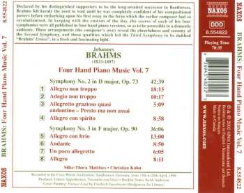CD Johannes Brahms: Four Hand Piano Music Vol. 7 - Symphony No. 2 & 3