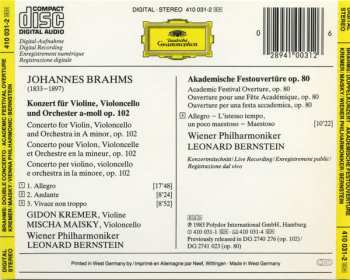 CD Johannes Brahms: Doppelkonzert = Double Concerto / Akademische Festouvertüre = Academic Festival Overture