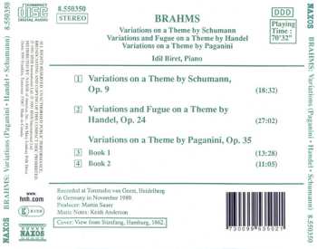CD Johannes Brahms: Variations - "Schumann" . "Handel" . "Paganini"