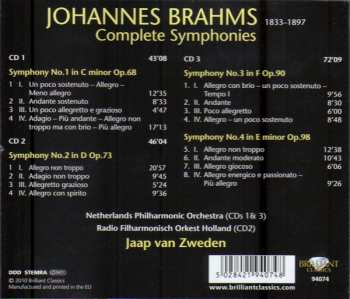 3CD Johannes Brahms: Symphonies Complete