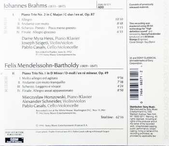 CD Johannes Brahms: Piano Trio No.2 / Piano Trio No.1