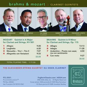 CD Johannes Brahms: Clarinet Quintets