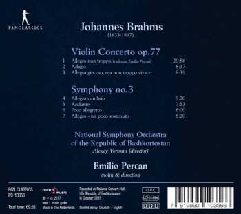 CD Johannes Brahms: Violin Concerto; Symphony No. 3
