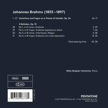 CD Johannes Brahms: Handel Variations Op. 24; Ballades Op. 10