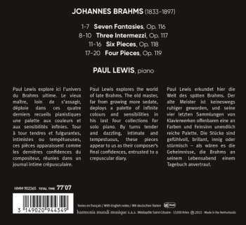 CD Johannes Brahms: Late Piano Works, Opp. 116-119