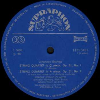 2LP Johannes Brahms: String Quartets Complete