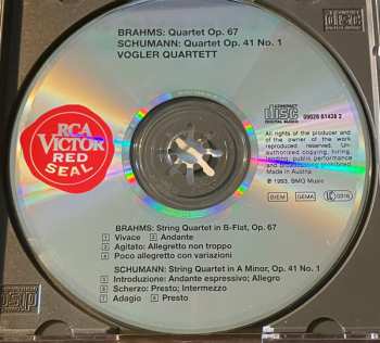 CD Robert Schumann: String Quartet, Op. 67;  String Quartet, Op. 41, No.1 