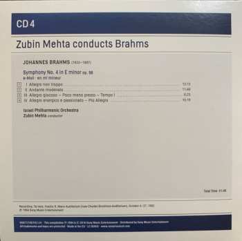 4CD/Doos Johannes Brahms: Zubin Mehta Conducts Brahms (Symphonies Nos. 1-4 • Tragic Overture • Haydn Variations)