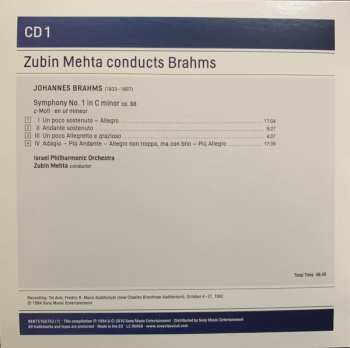4CD/Doos Johannes Brahms: Zubin Mehta Conducts Brahms (Symphonies Nos. 1-4 • Tragic Overture • Haydn Variations)