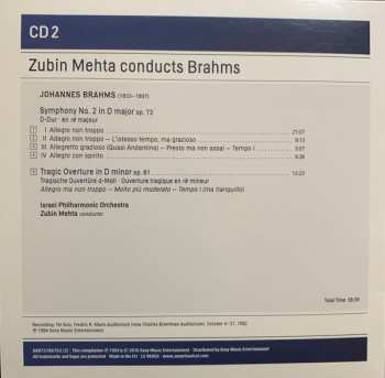 4CD/Doos Johannes Brahms: Zubin Mehta Conducts Brahms (Symphonies Nos. 1-4 • Tragic Overture • Haydn Variations)