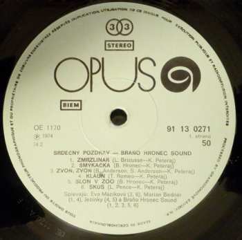 LP Braňo Hronec Sound: Srdečný Pozdrav