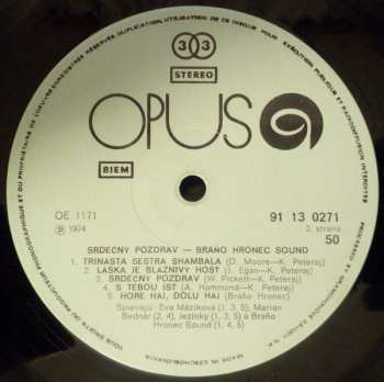 LP Braňo Hronec Sound: Srdečný Pozdrav