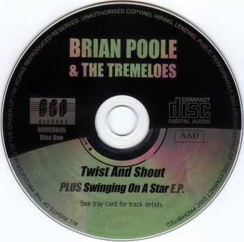 2CD Brian Poole & The Tremeloes: Twist And Shout/It's About Time Plus Swinging On A Star & Time Is On My Side E.P.s