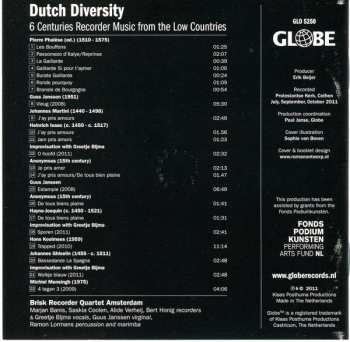 CD Brisk Recorder Quartet Amsterdam: Dutch Diversity: 6 Centuries Recorder Music From The Low Countries