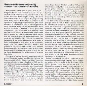 CD Benjamin Britten: Serenade • Les Illuminations • Nocturne