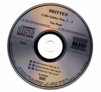 CD Benjamin Britten: Cello Suites Nos. 1-3