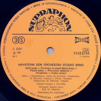 LP Brno Radio Pops Orchestra: Návštěvní Den Orchestru Studio Brno
