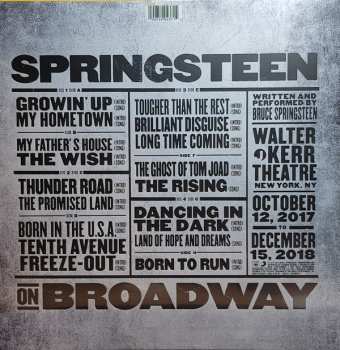4LP Bruce Springsteen: Springsteen On Broadway