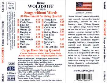 CD Carpe Diem String Quartet: Songs Without Words