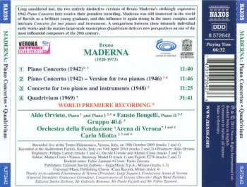 CD Bruno Maderna: Piano Concertos - Quadrivium