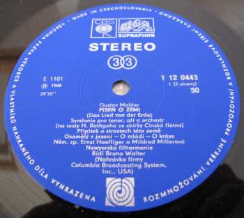 LP The New York Philharmonic Orchestra: Píseň O Zemi