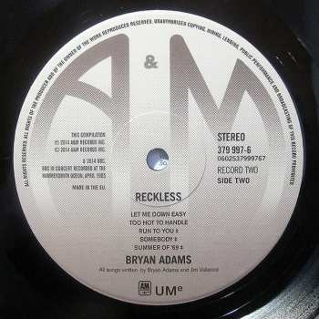2LP Bryan Adams: Reckless