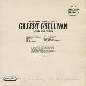 LP Bryan Delaney: Million Copy Hit Songs Made Famous By Gilbert O'Sullivan