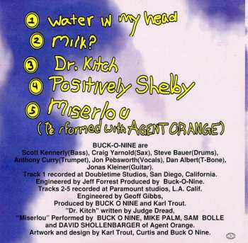 CD Buck-O-Nine: Water In My Head