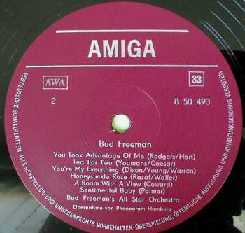 LP Bud Freeman's All Star Orchestra: Bud Freeman