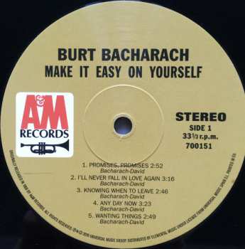 LP Burt Bacharach: Make It Easy On Yourself LTD