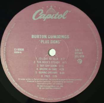LP Burton Cummings: Plus Signs
