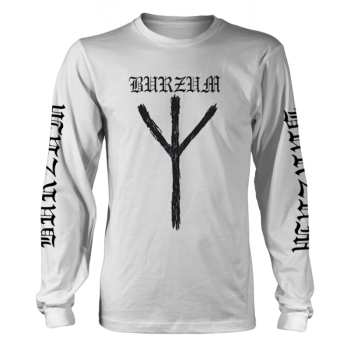 Merch Burzum: T-shirt Met Lange Mouwen Rune (white)