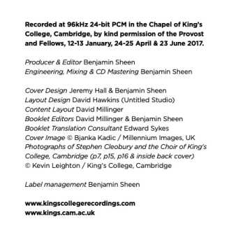 CD The King's College Choir Of Cambridge: Motets