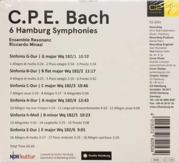 CD Carl Philipp Emanuel Bach: 6 Hamburg Symphonies