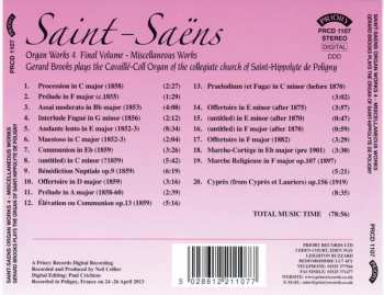 CD Camille Saint-Saëns: Organ Works 4 Final Volume - Miscellaneous Works