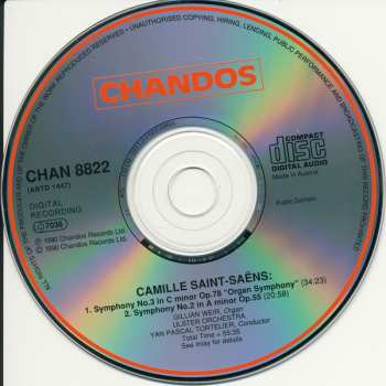 CD Camille Saint-Saëns: Symphony No.2 · Symphony No.3 "Organ"