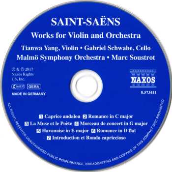 CD Camille Saint-Saëns: Works For Violin And Orchestra